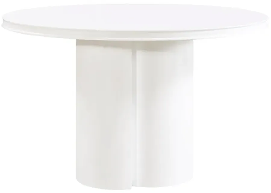 Elora White Lacquer Round Dining Table-White