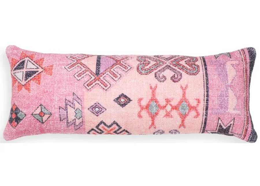 Persia Pink Cotton 27 x 10 inch Bolster Pillow-Pink