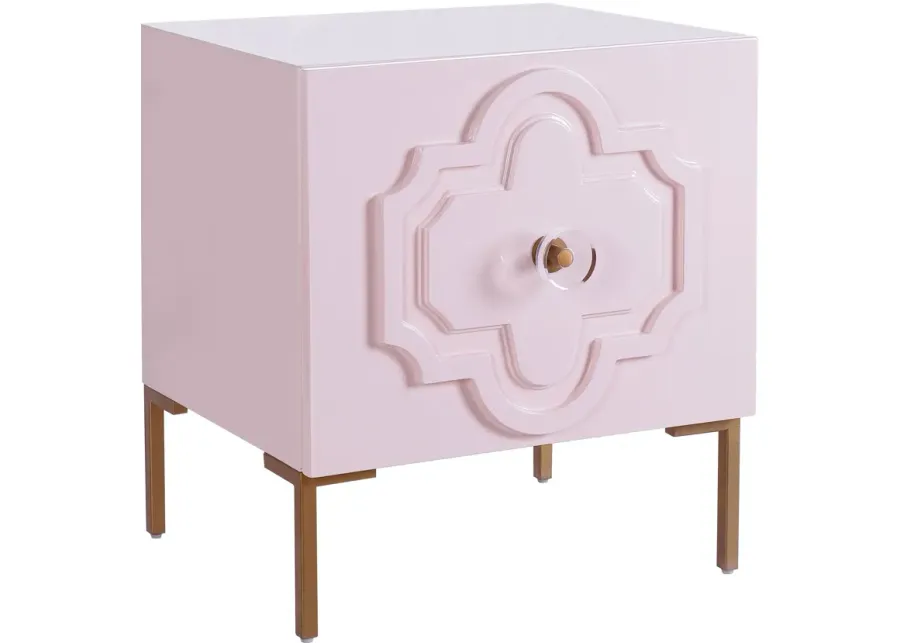 Anna Pink Lacquer Side Table-Pink
