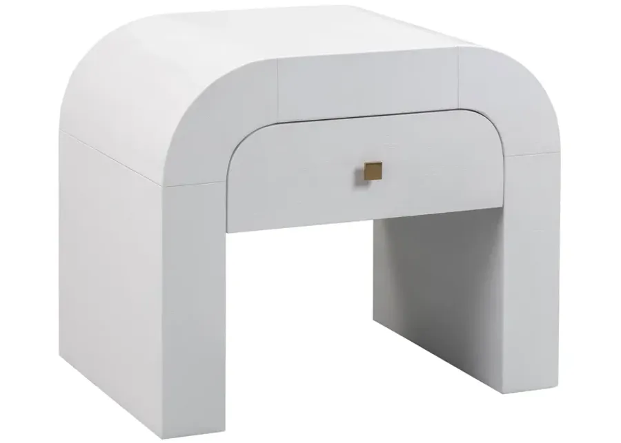 Hump White Nightstand-White