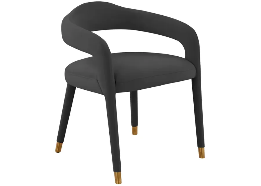Lucia Black Velvet Dining Chair-Black