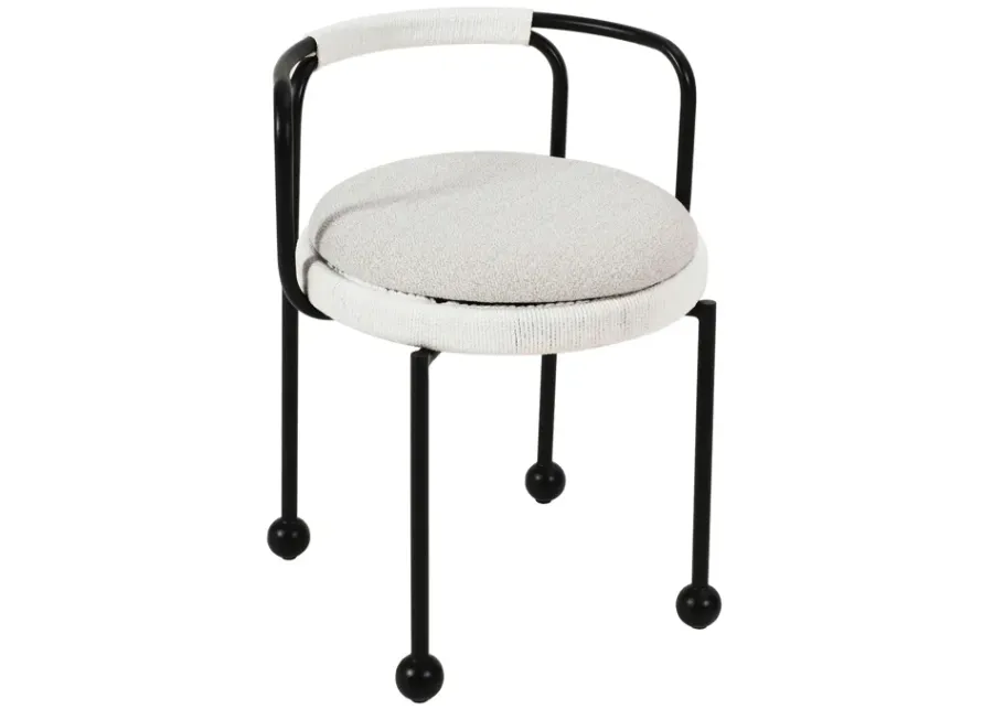 Pansy Cream Outdoor Dining Chair-Cream