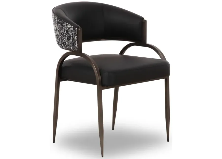 Tatum Black Vegan Leather 2-Tone Dining Chair-Black