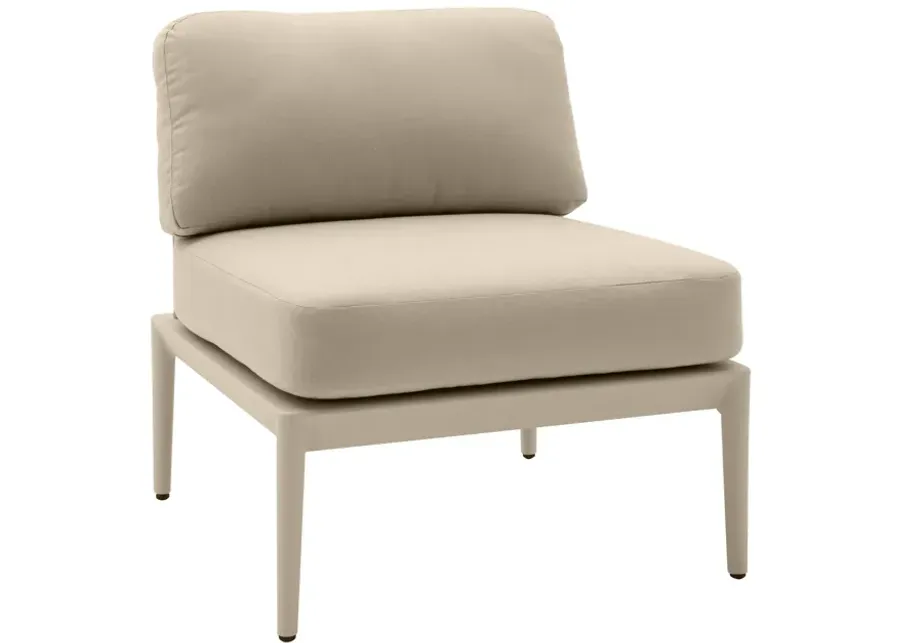 Kapri Taupe Modular Outdoor Armless Chair-Taupe