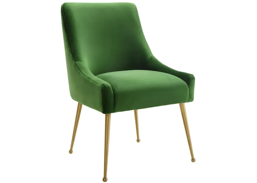 Beatrix Green Velvet Side Chair-Green