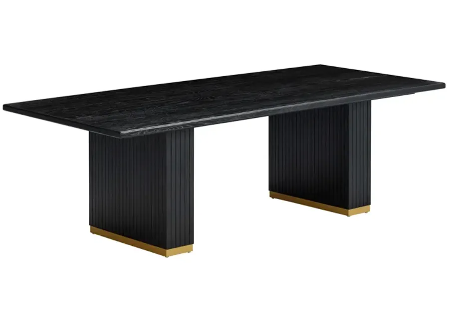 Chelsea Black Oak Rectangular Dining Table-Black