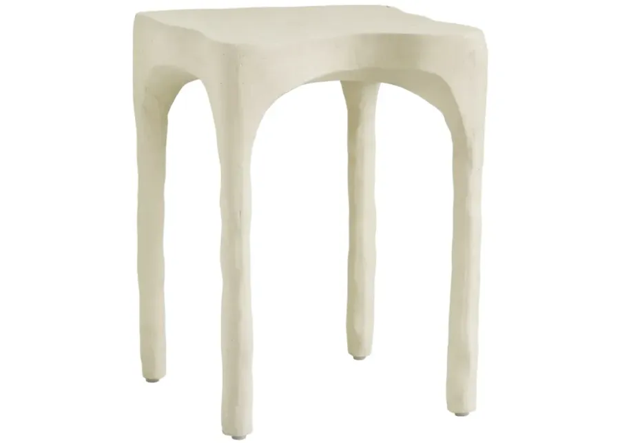 Skully Cream Textured Side Table-Cream