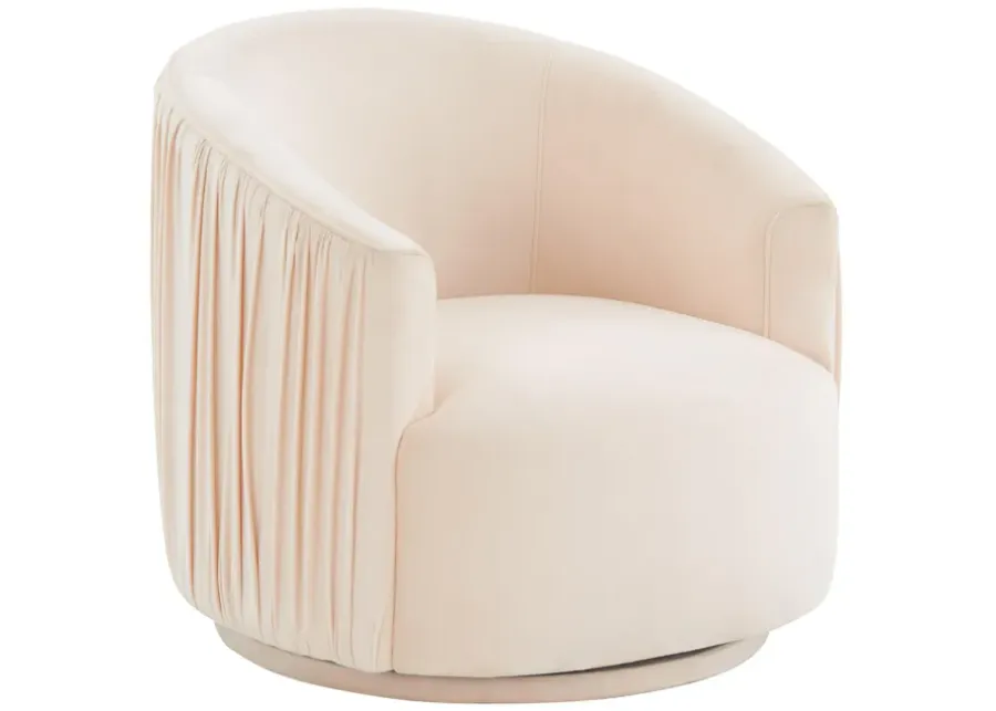London Peche Pleated Swivel Chair-Peche