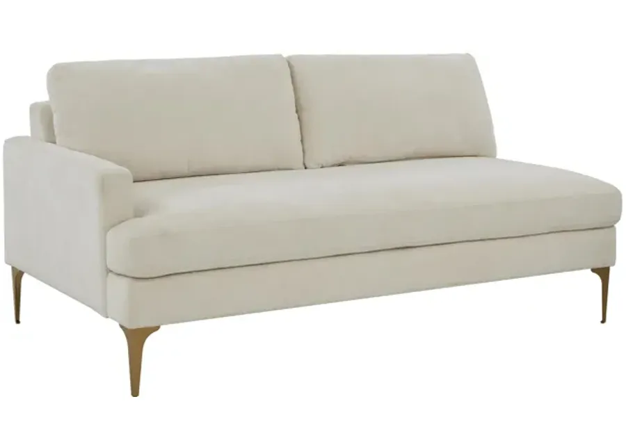 Serena Cream Velvet LAF Loveseat-Cream