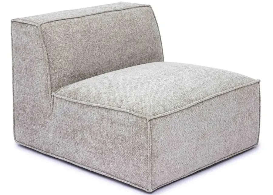 Mindy Taupe Chenille Basketweave Armless Chair-Taupe