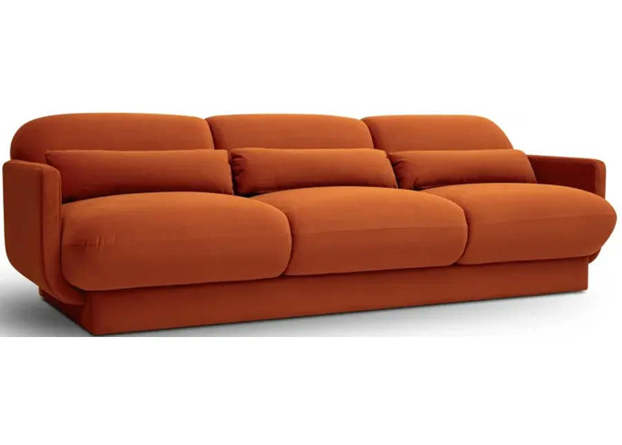 Azalea Rust Orange Velvet Sofa-Rust