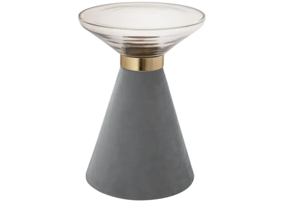 Aurora Side Table-Grey, Transparent