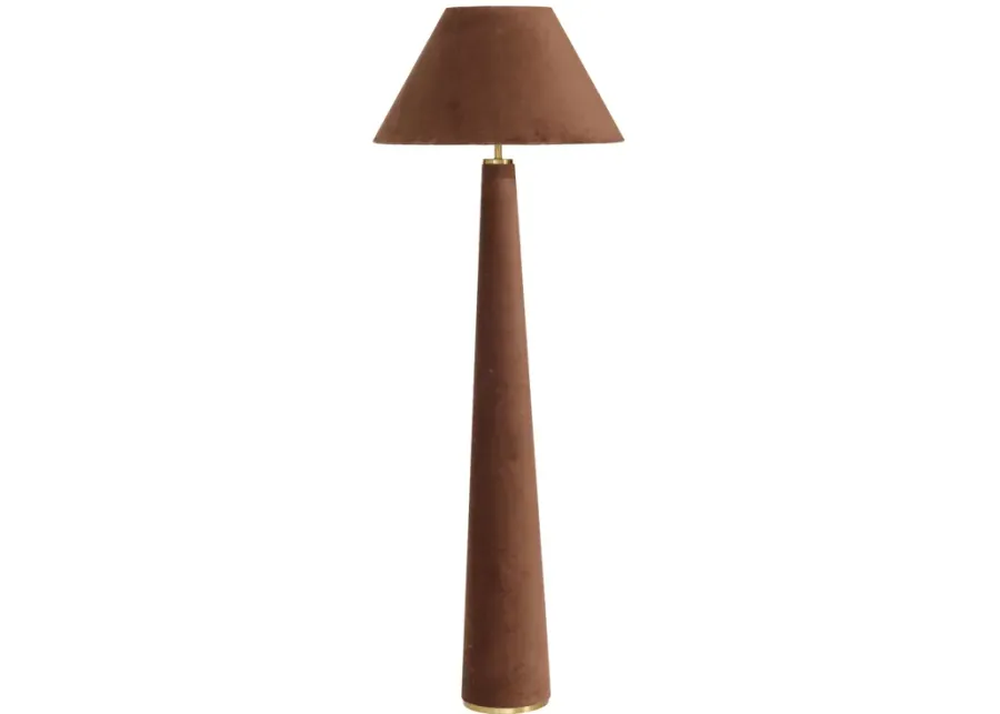 Graham Chocolate Brown Velvet Floor Lamp-Chocolate Brown