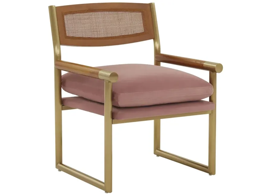 Harlow Rattan Mauve Velvet Chair-Mauve