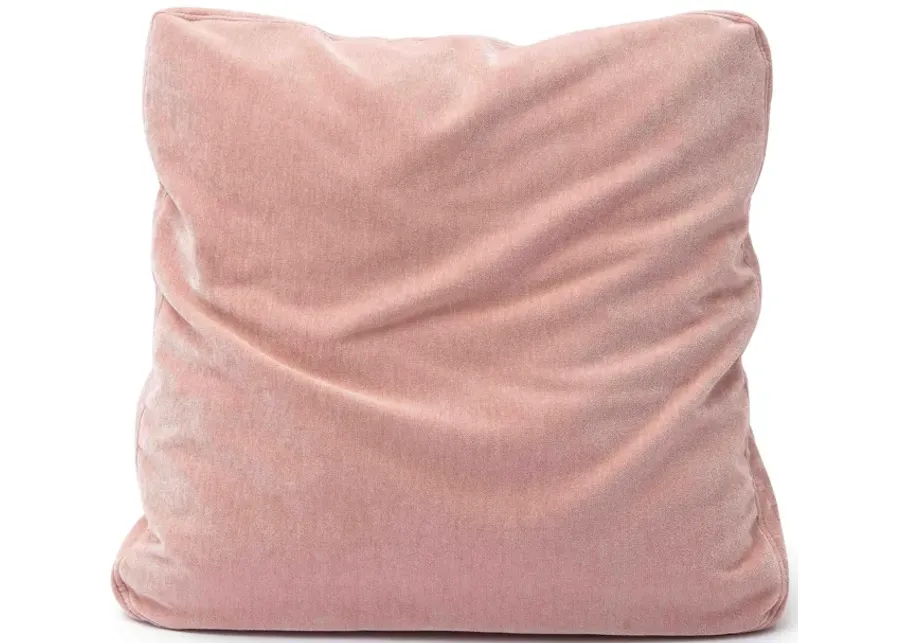 Tipsy Rose Upcycled Chenille 24 x 24 inch Square Floppy Pillow-Rose