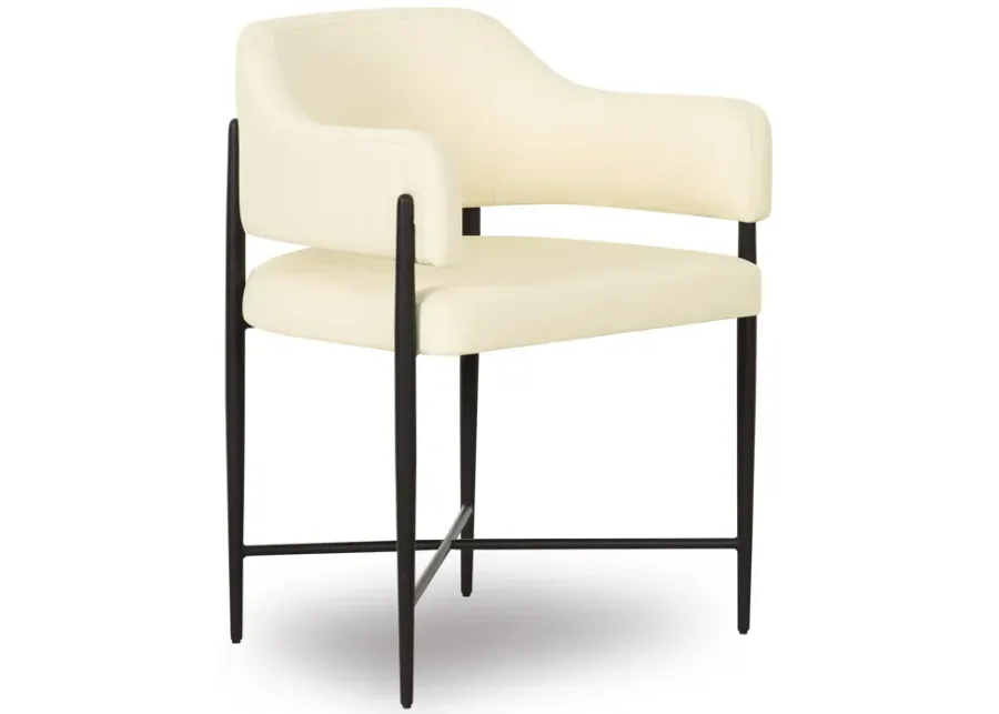 Sezanne Cream Vegan Leather Dining Chair-Cream