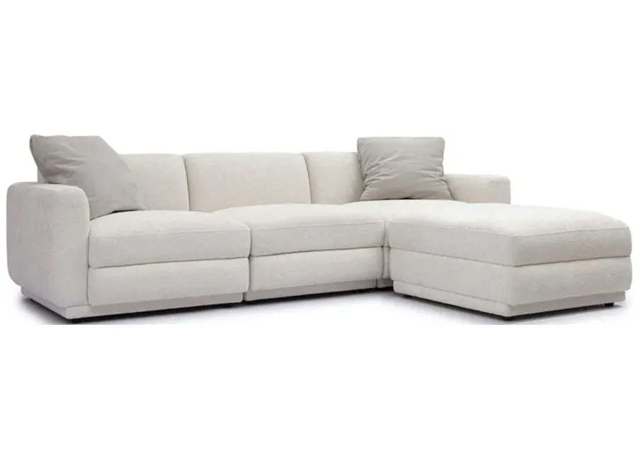 Perry Cream Chenille Modular Sectional-Cream