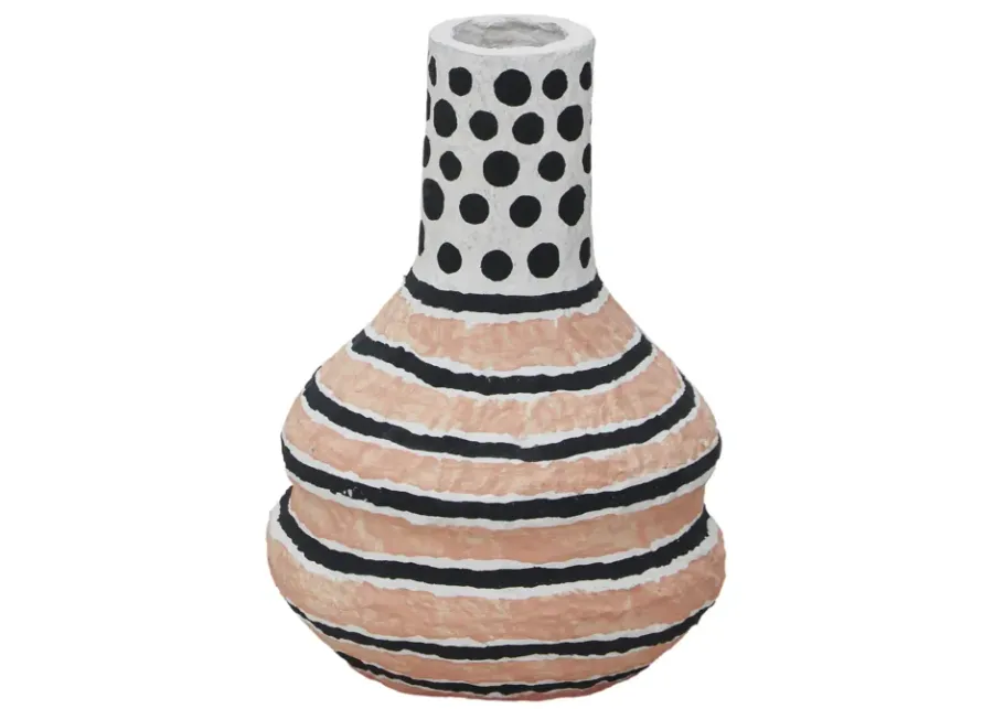 Cotton Mache Vase in Modernist Print-Modernist Print