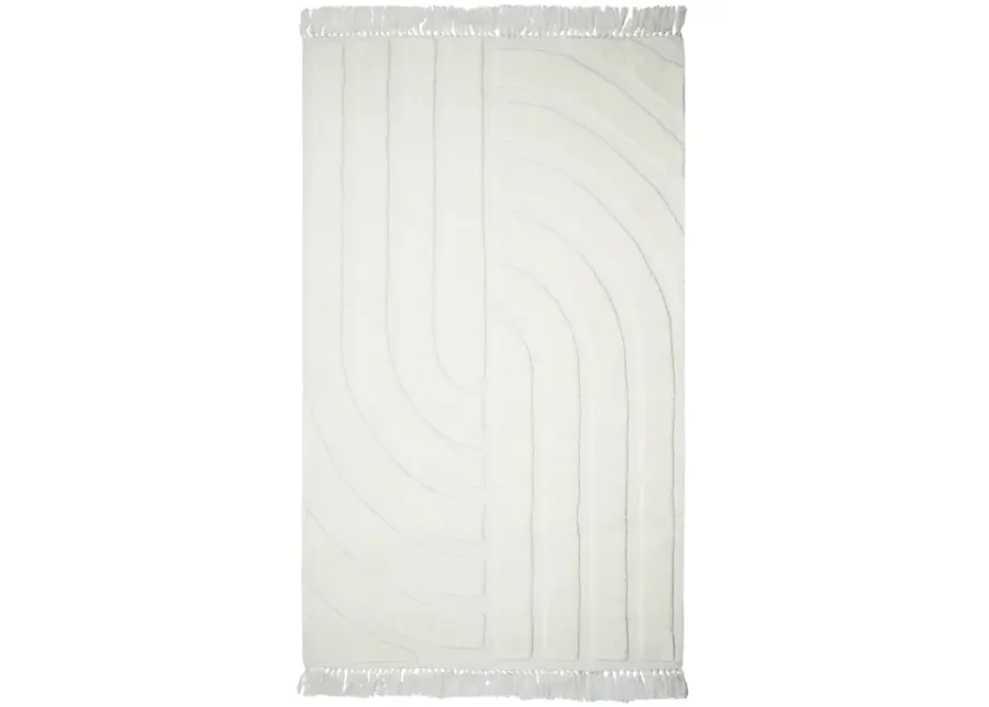 Loop White 8' x 10' Area Rug-White