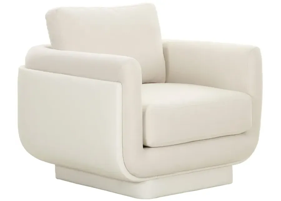 Rhonnie Cream Monotone Armchair-Cream