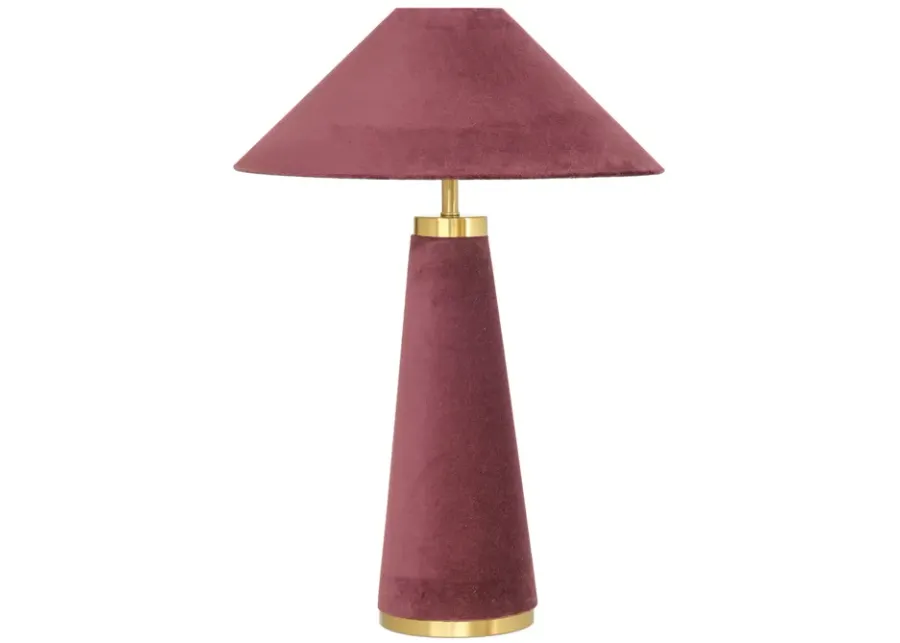 Graham Burgundy Velvet Table Lamp-Burgundy