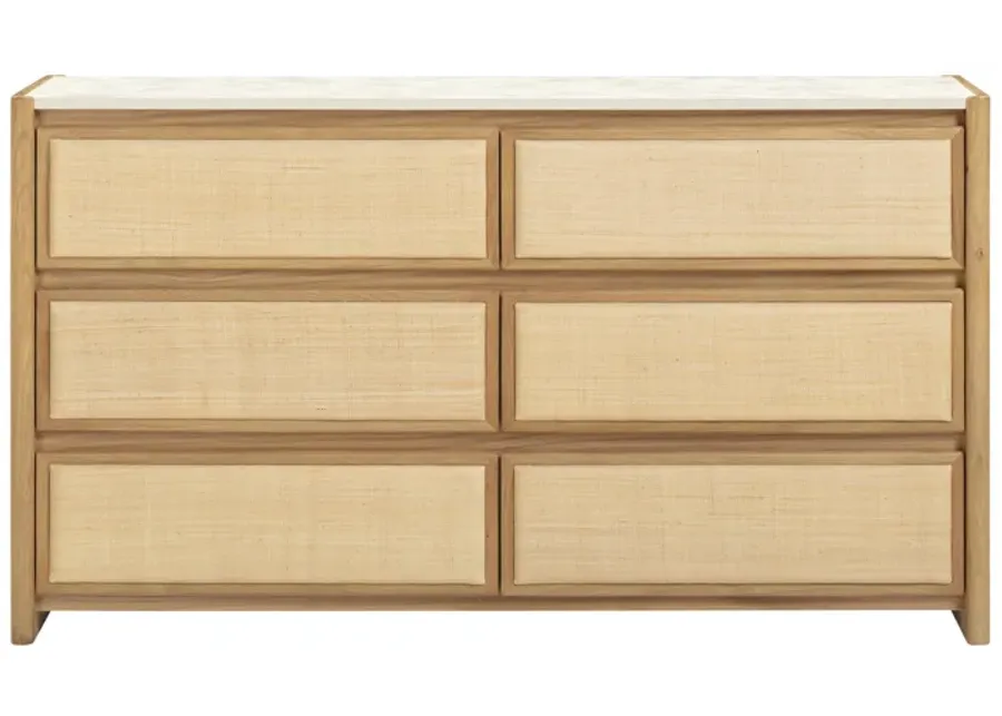 Paige Natural Oak 6-Drawer Dresser-Natural