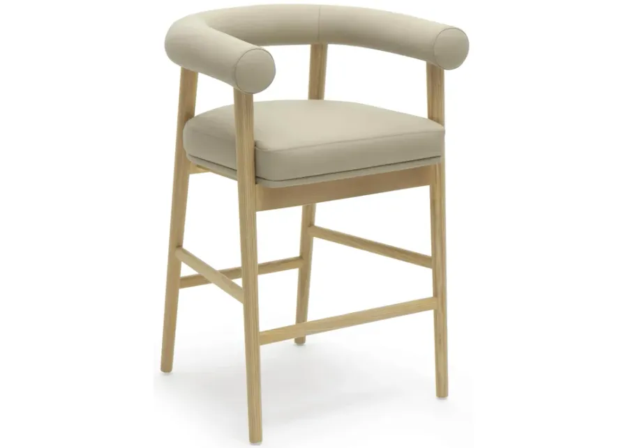 Spara Taupe Vegan Leather Counter Stool-Taupe