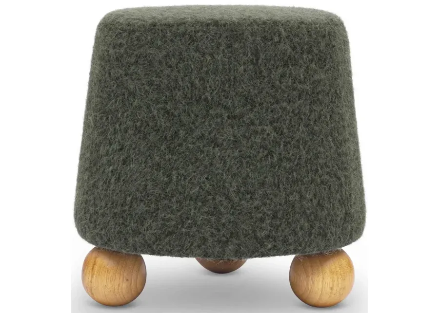 Jaine Forest Green Loose Mohair Ottoman-Forest Green