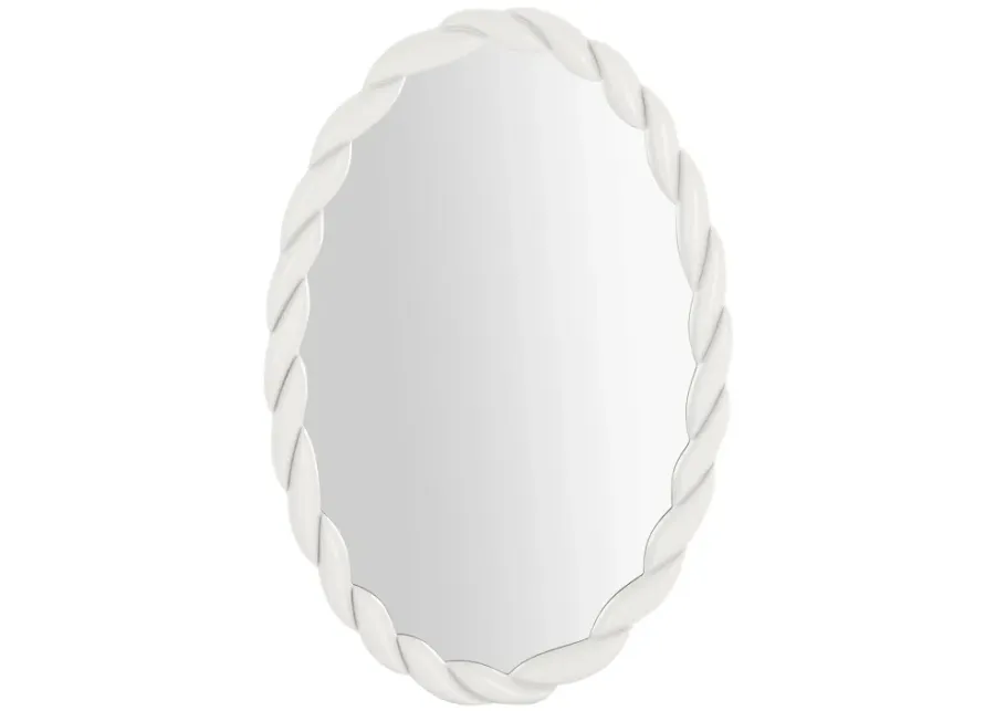 Agnes Cream Oval Mirror-Cream