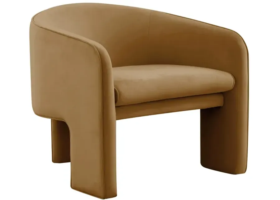 Marla Cognac Velvet Accent Chair-Cognac