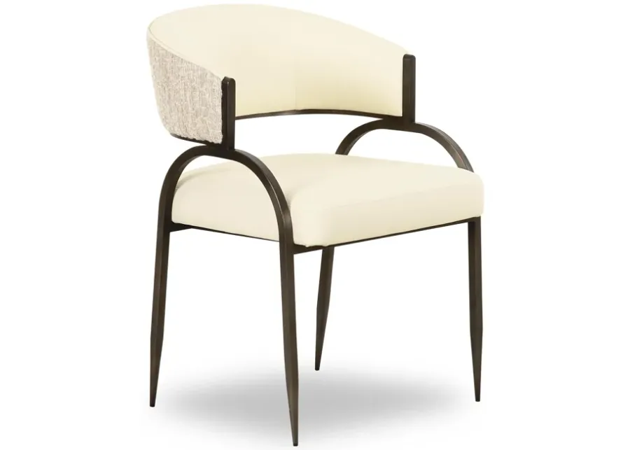 Tatum Cream Vegan Leather 2-Tone Dining Chair-Cream