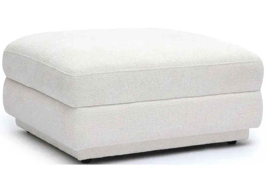 Perry Cream Chenille Modular Ottoman-Cream