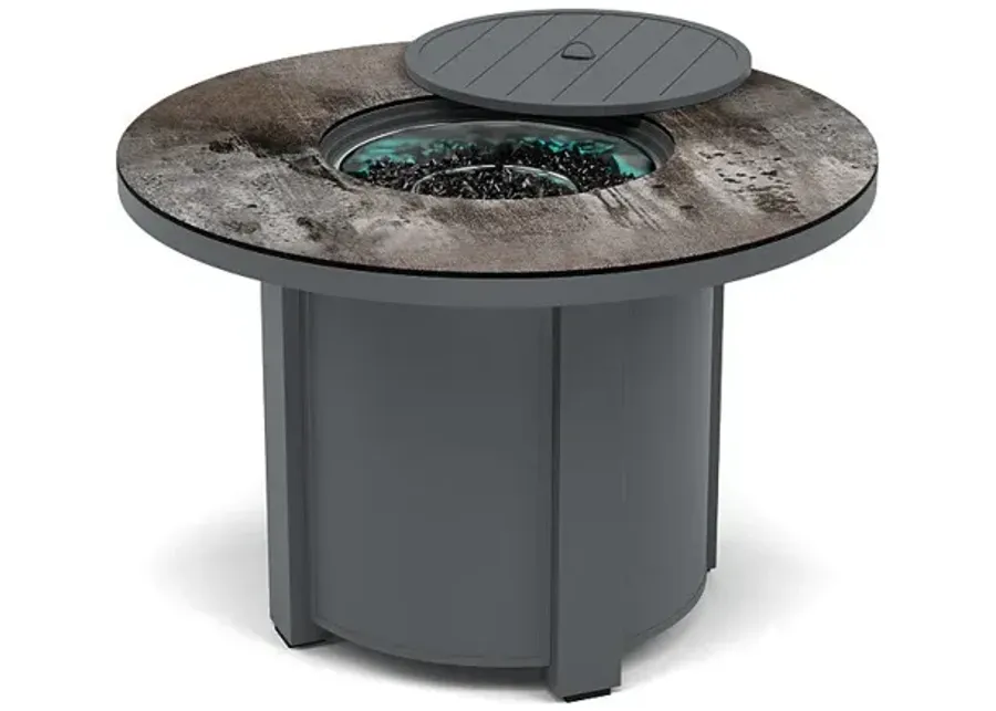 44" Round Dining Fire Pit Table - Multiple Colors and Top Patterns-Graphite