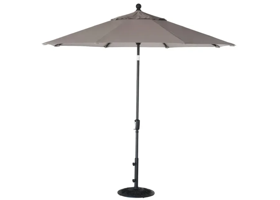 9' Push Button Tilt Treasure Garden Market Umbrella with Black Frame-Boulder