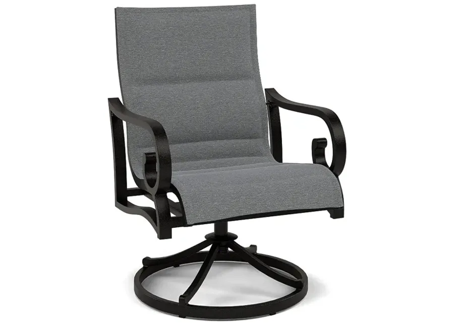Rancho Padded Sling Swivel Dining Chair-Bliss Slate