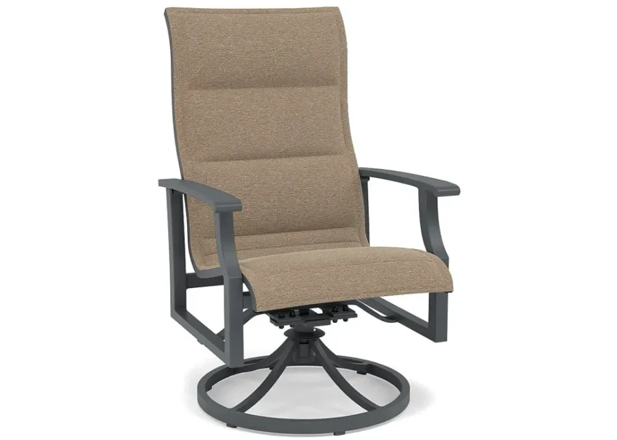 Rockport Padded Sling Swivel Dining Chair-Bliss Burlap