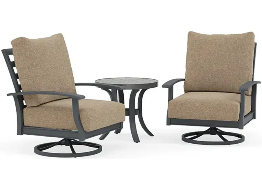 Rockport Club Swivel Chair Set-Bliss Burlap