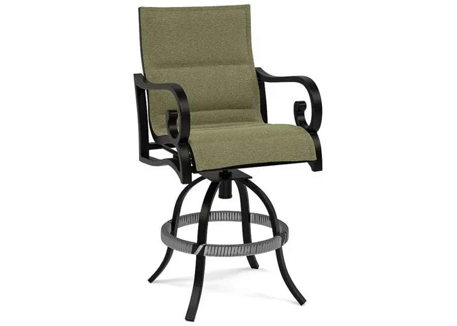 Rancho Padded Sling Swivel Balcony Chair-Bliss Sage