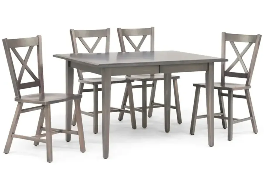 Eagle Mountain Dining Table With 4 X Back Chairs - Grey