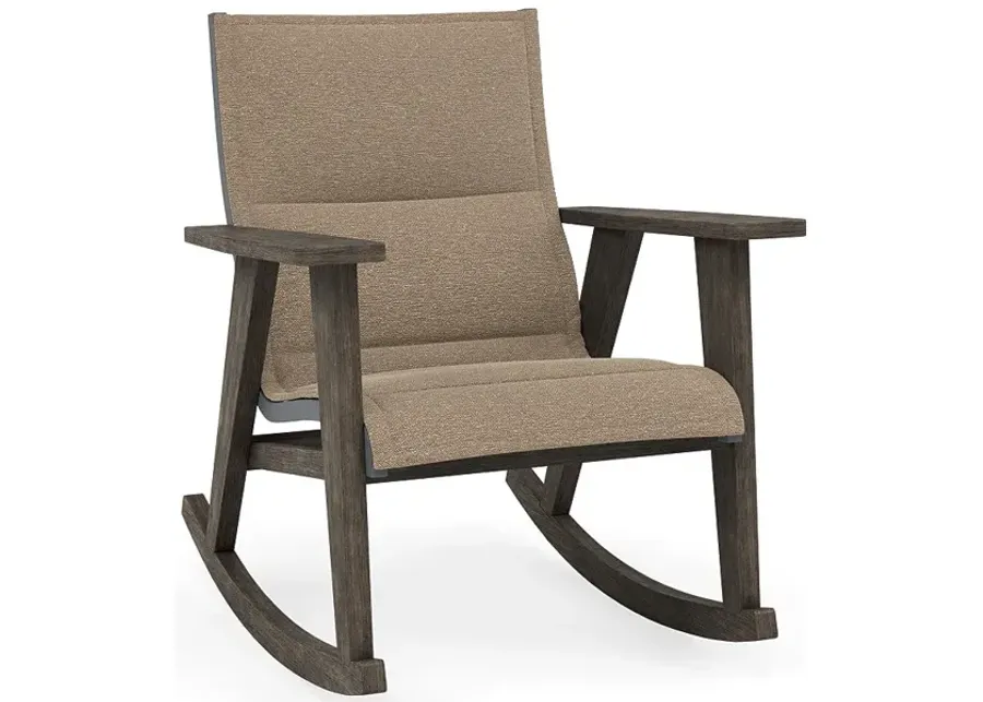 Patriot Low Back Padded Sling Rocking Chair-Bliss Burlap
