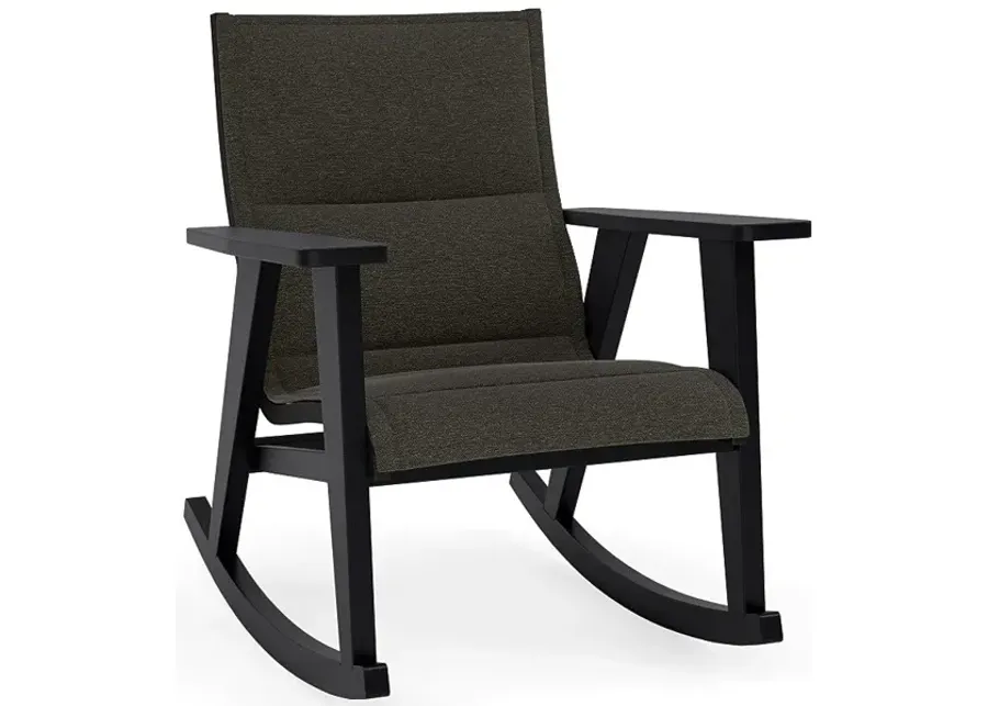 Patriot Low Back Padded Sling Rocking Chair-Bliss Coal