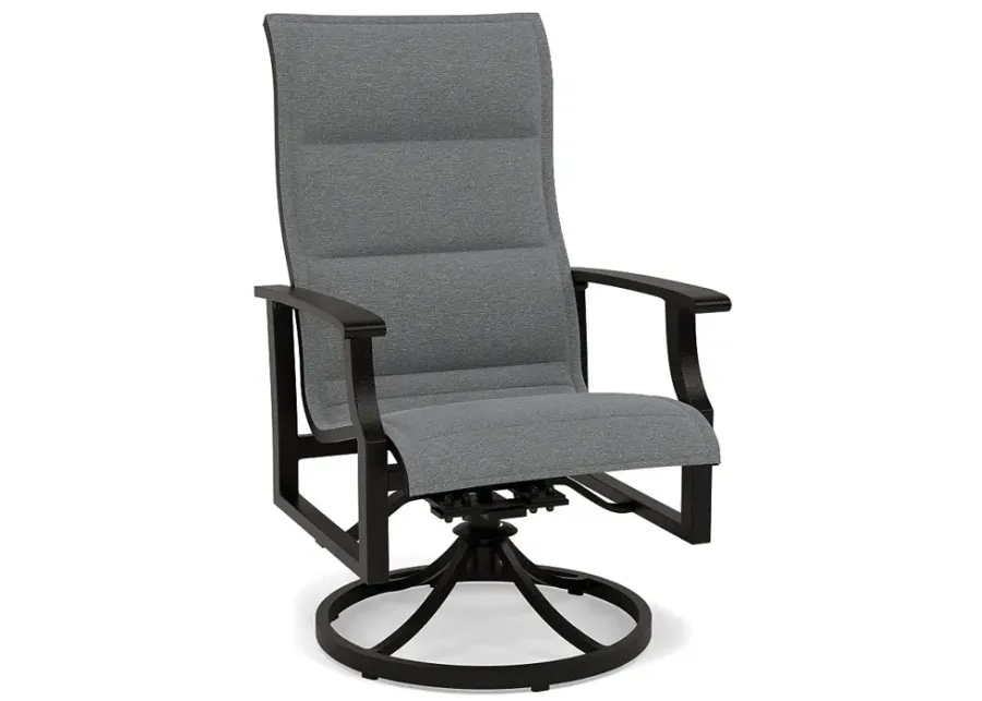 Newport Padded Sling Swivel Dining Chair-Bliss Slate