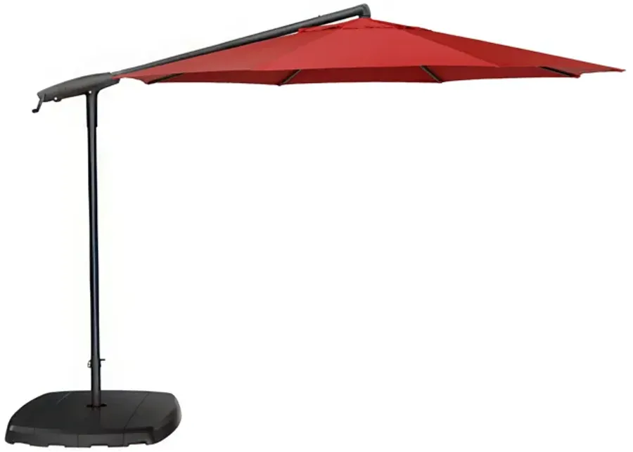 10' Treasure Garden Cantilever Umbrella with Black Frame-Red