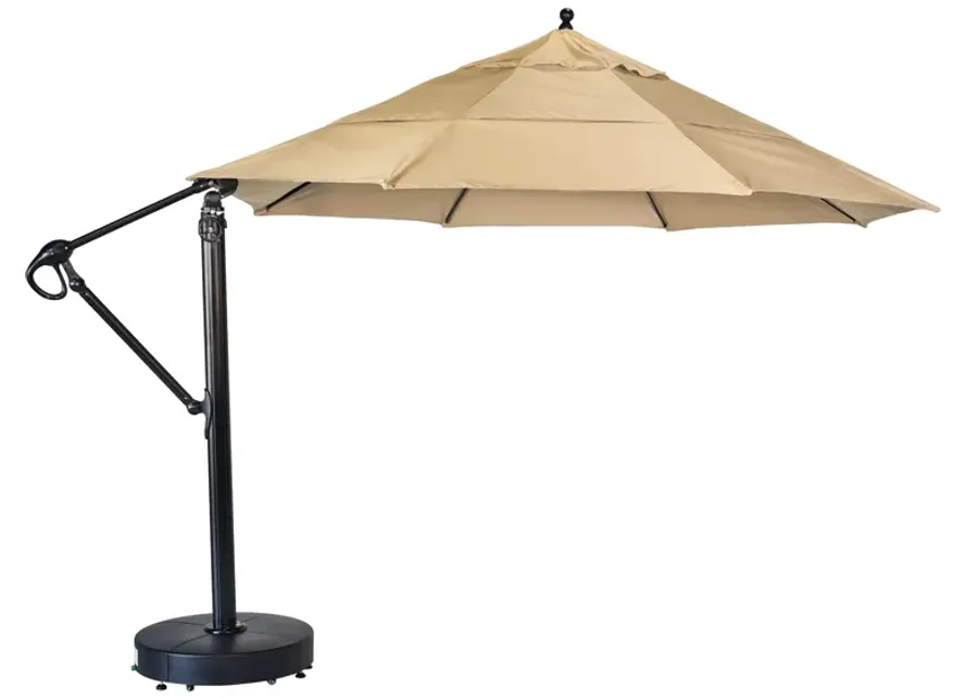 11' Easy Tilt-Lift Galtech Cantilever Umbrella-Heather Beige