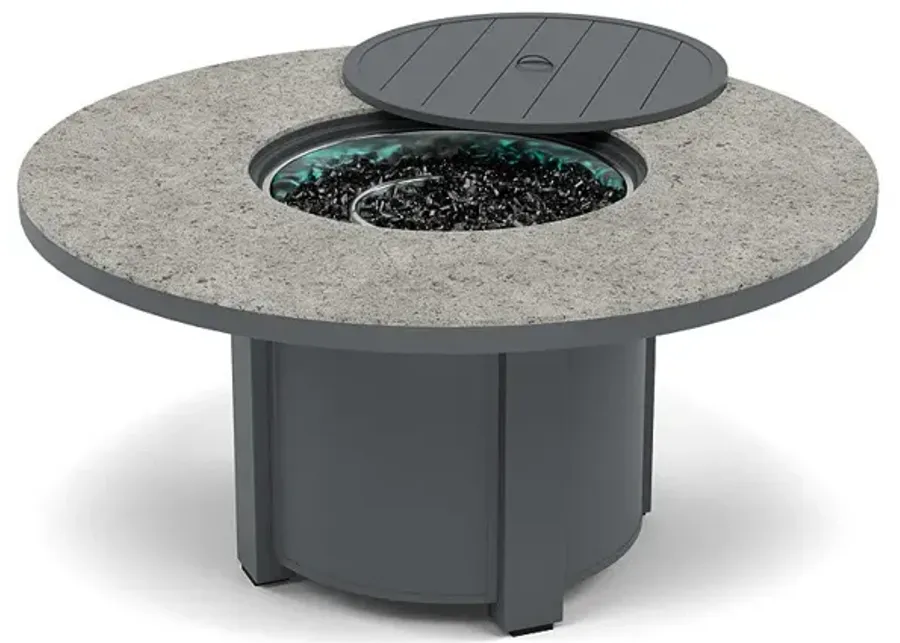 54" Round Chat Fire Pit Table - Multiple Colors and Top Patterns-Graphite