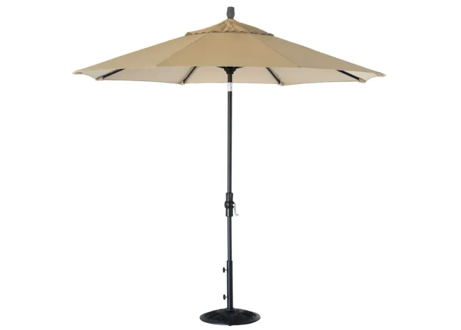 9' Collar Tilt Treasure Garden Market Umbrella with Black finish-Sand