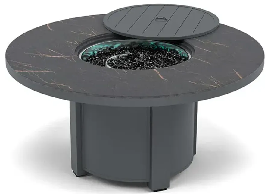 54" Round Chat Fire Pit Table - Multiple Colors and Top Patterns-Graphite