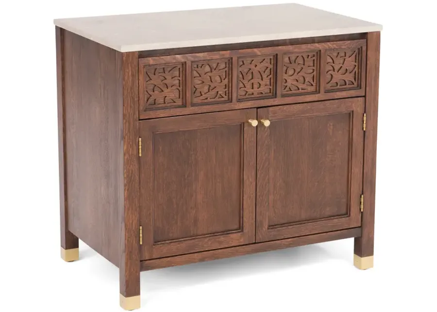 Surrey Hills Two Door Nightstand With Stone Top