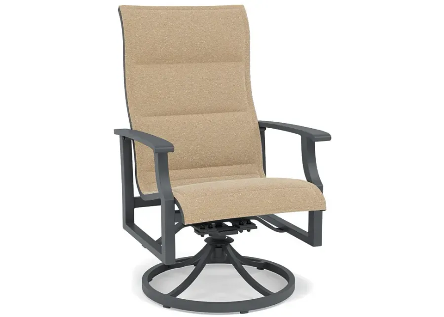Rockport Padded Sling Swivel Dining Chair-Bliss Bamboo