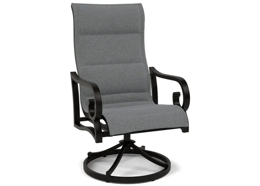 Rancho Padded Sling Swivel Dining Chair-Bliss Slate